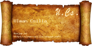 Ulman Csilla névjegykártya